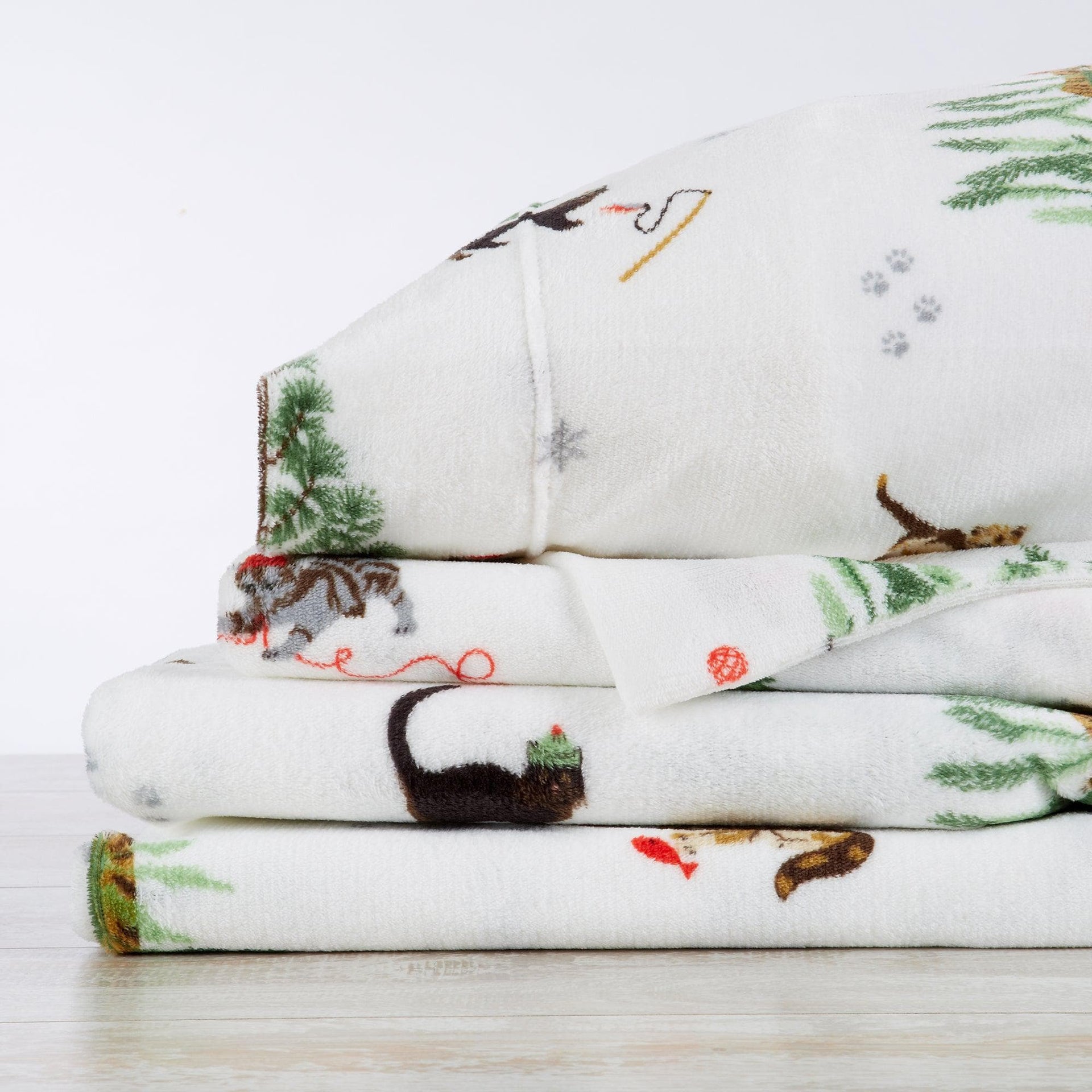 4-Piece Printed Plush Sheet - Velvet Luxe Collection