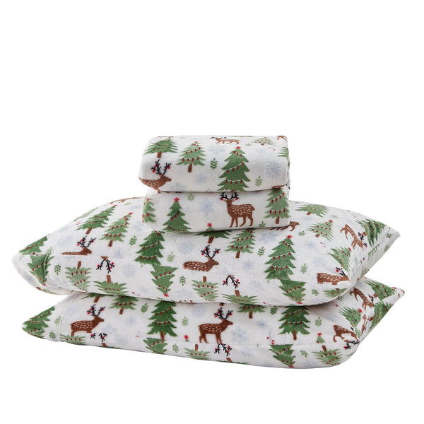 4-Piece Printed Plush Sheet - Velvet Luxe Collection