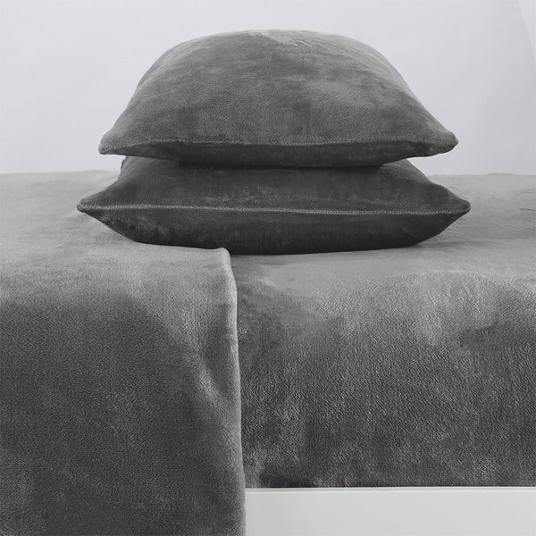 4-Piece Solid Plush Sheet - Velvet Luxe Collection