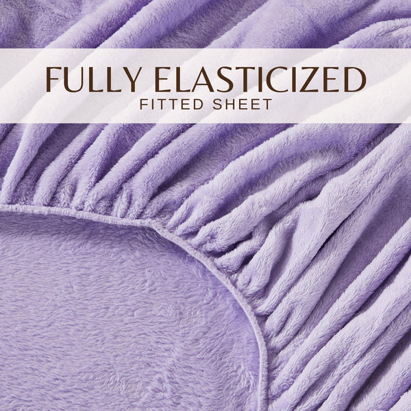 4-Piece Solid Plush Sheet - Velvet Luxe Collection