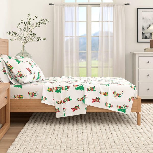 4-Piece Turkish Cotton Christmas Flannel Sheet - Whittaker Collection