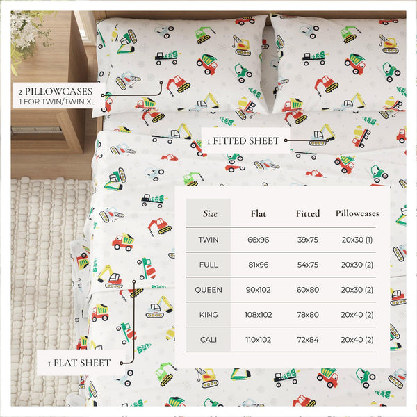 4-Piece Turkish Cotton Christmas Flannel Sheet - Whittaker Collection