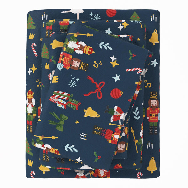 4-Piece Turkish Cotton Christmas Flannel Sheet - Whittaker Collection
