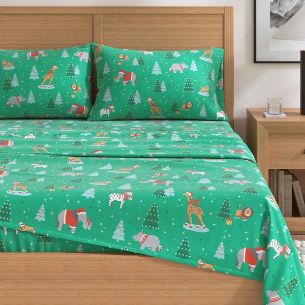 4-Piece Turkish Cotton Christmas Flannel Sheet - Whittaker Collection