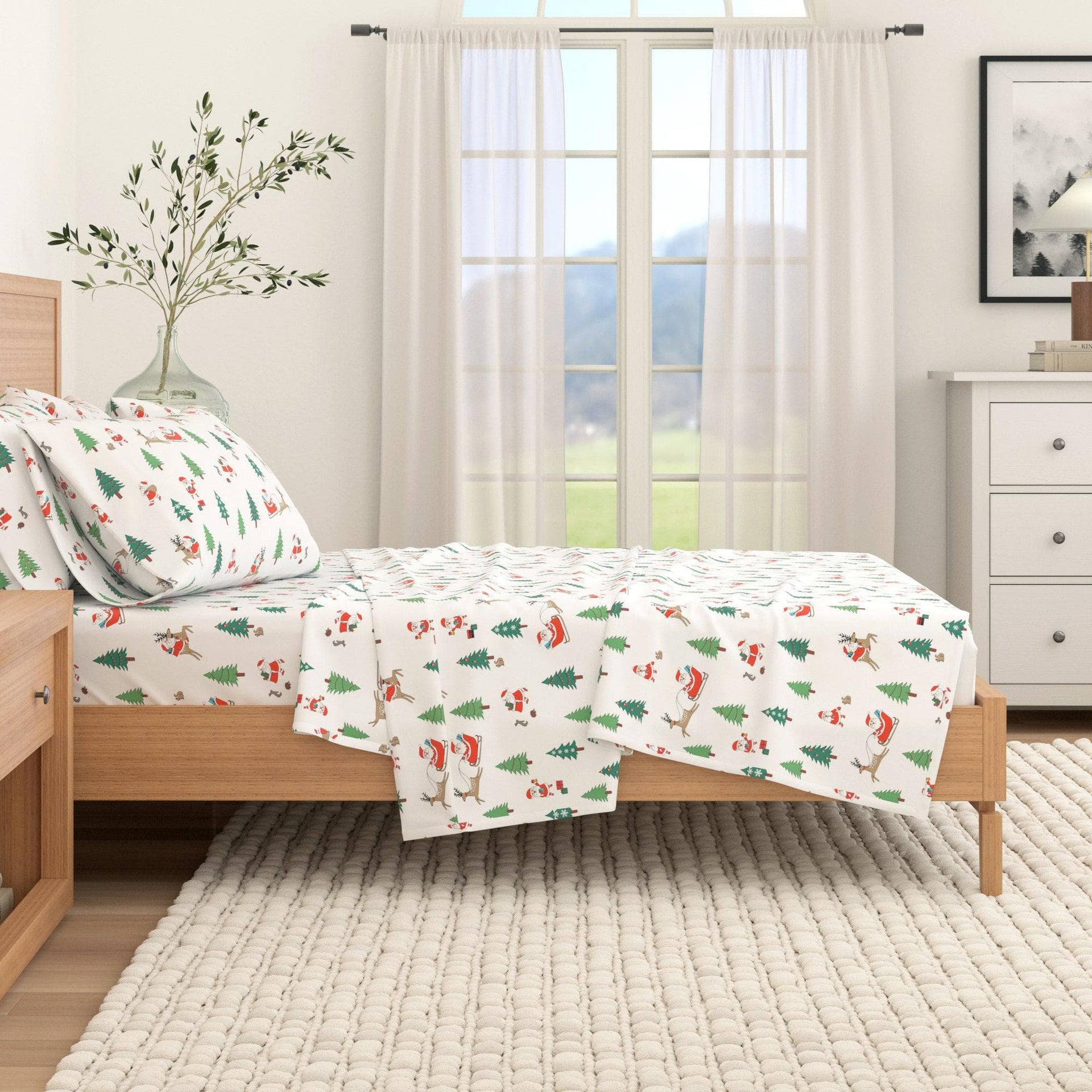 4-Piece Turkish Cotton Christmas Flannel Sheet - Whittaker Collection