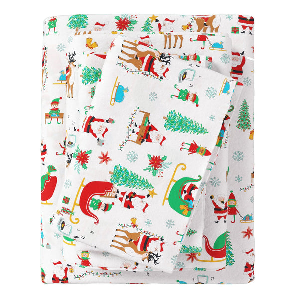 4-Piece Turkish Cotton Christmas Flannel Sheet - Whittaker Collection