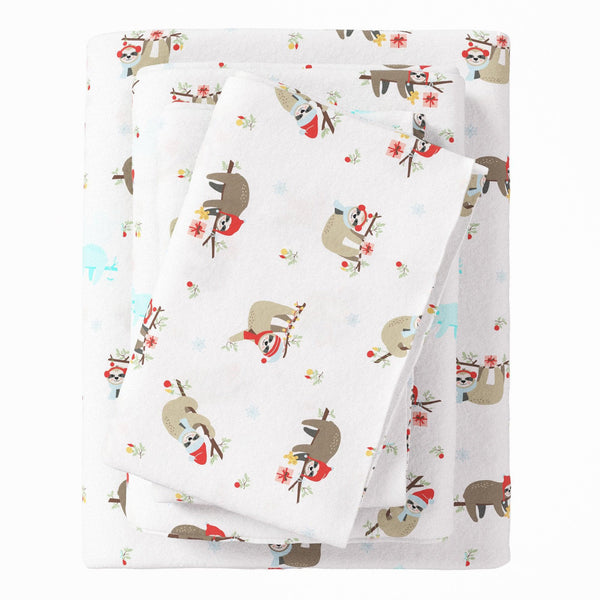 4-Piece Turkish Cotton Christmas Flannel Sheet - Whittaker Collection