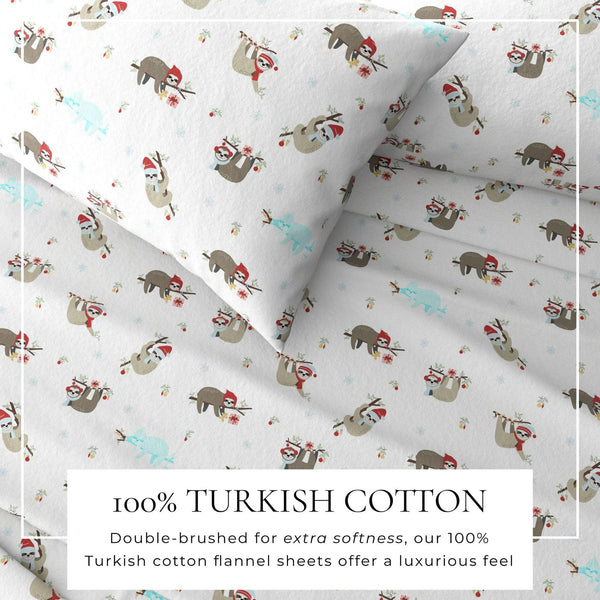 4-Piece Turkish Cotton Christmas Flannel Sheet - Whittaker Collection