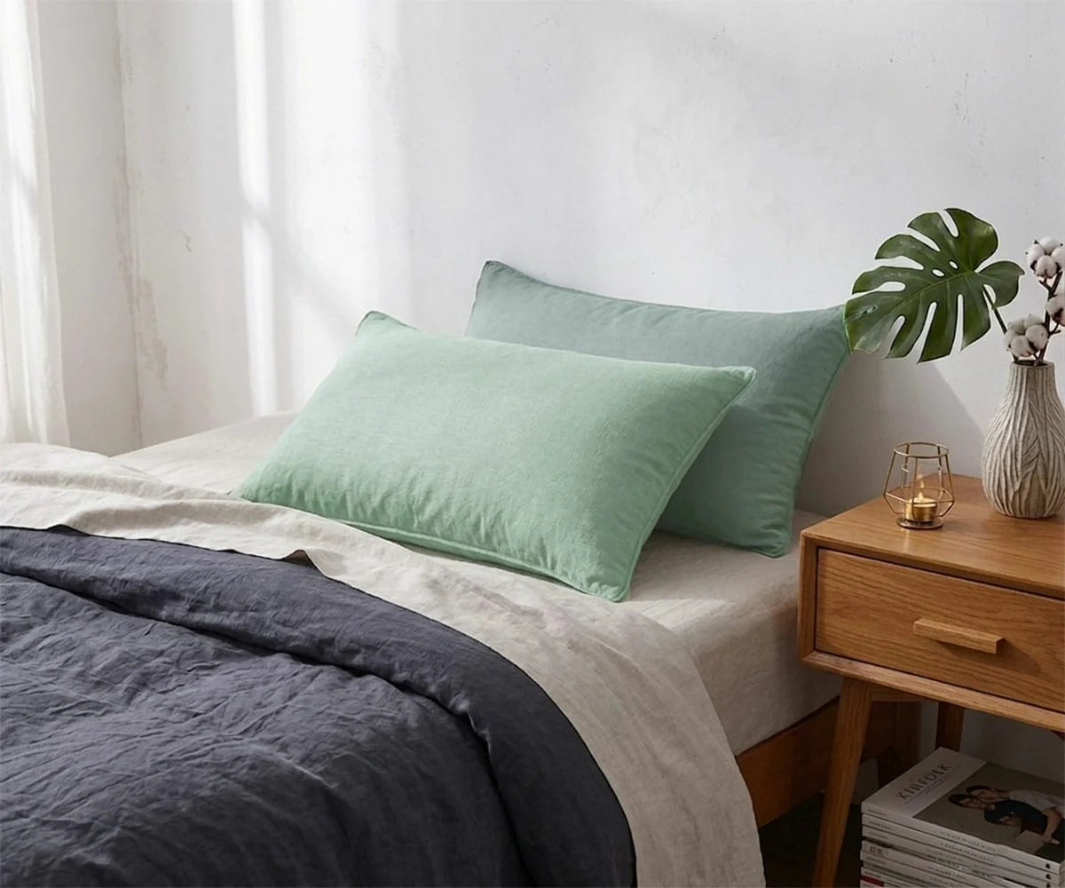 Cotton Linen Pillowcase Set of 2