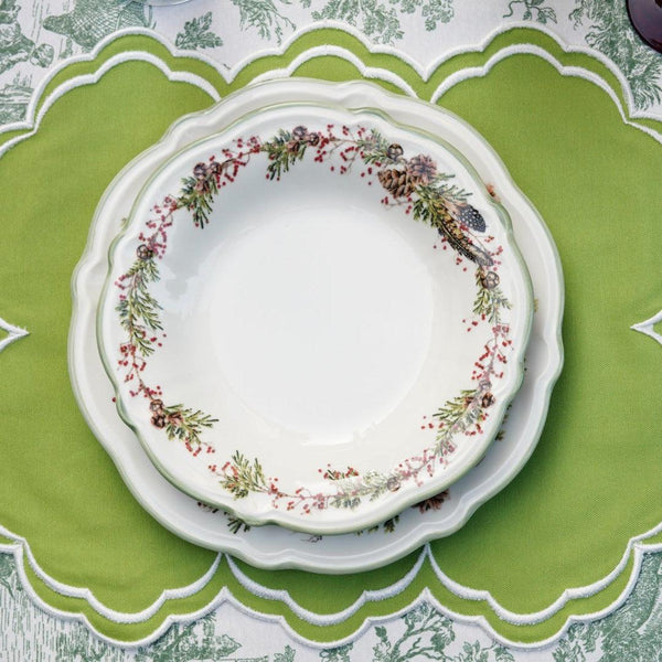AQUELLE GREEN RECTANGLE FABRIC PLACEMAT (Set Of 4)