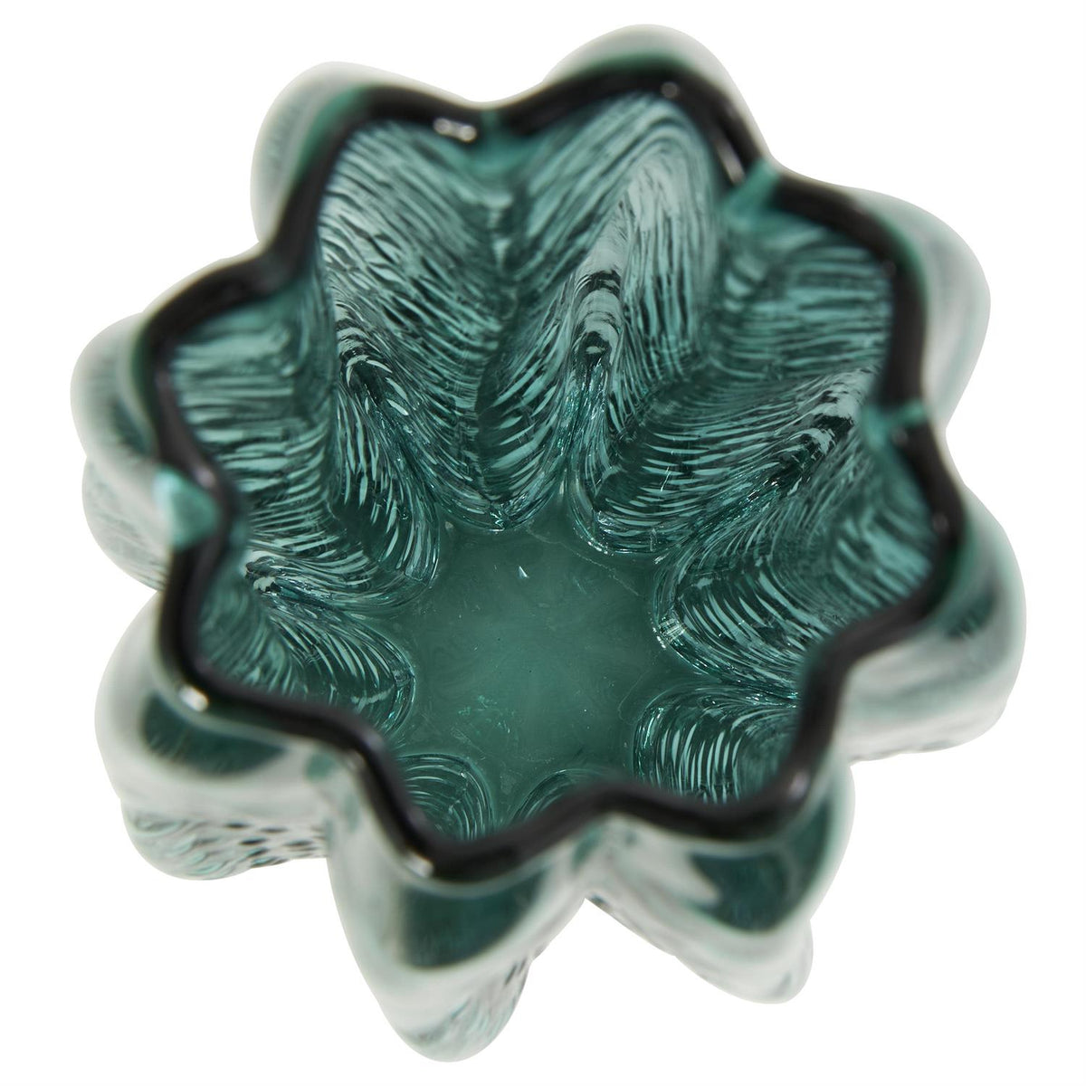 Green Glass Bubble Seaweed Textured Vase