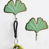 Green Gold Single Leaf Hanging Coat Hook Mini Wall Key Hook Home Decoration Modern Home Hanger Leaf Shape Coat Hooks Wall Mounted Hooks