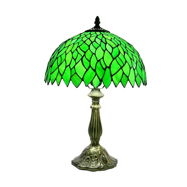 Green Leaf Tiny Tiffany Lamp | Glass Tabletop