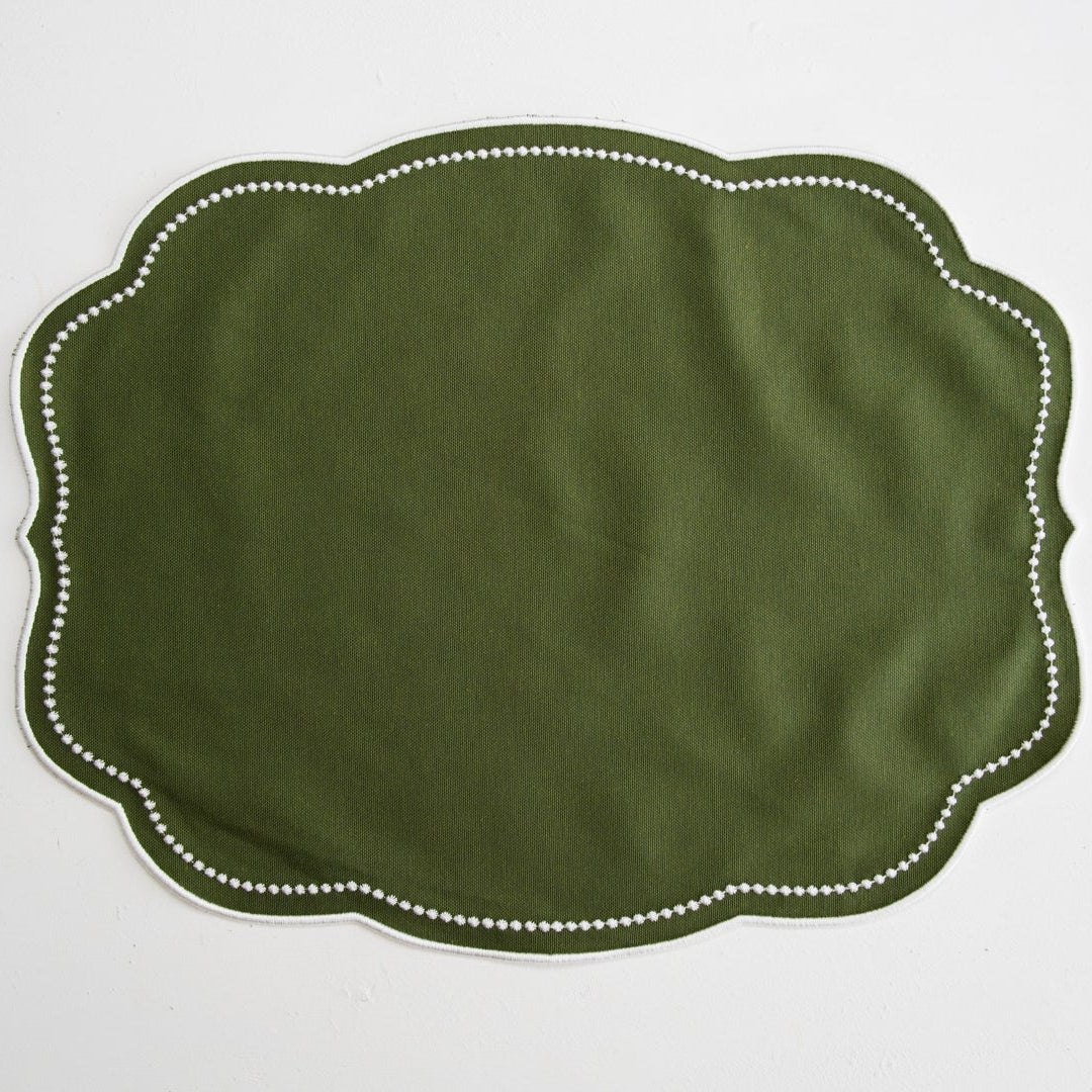 SPRING TABLE DECOR – MIRELI GREEN RECTANGLE PLACEMAT & NAPKIN SET