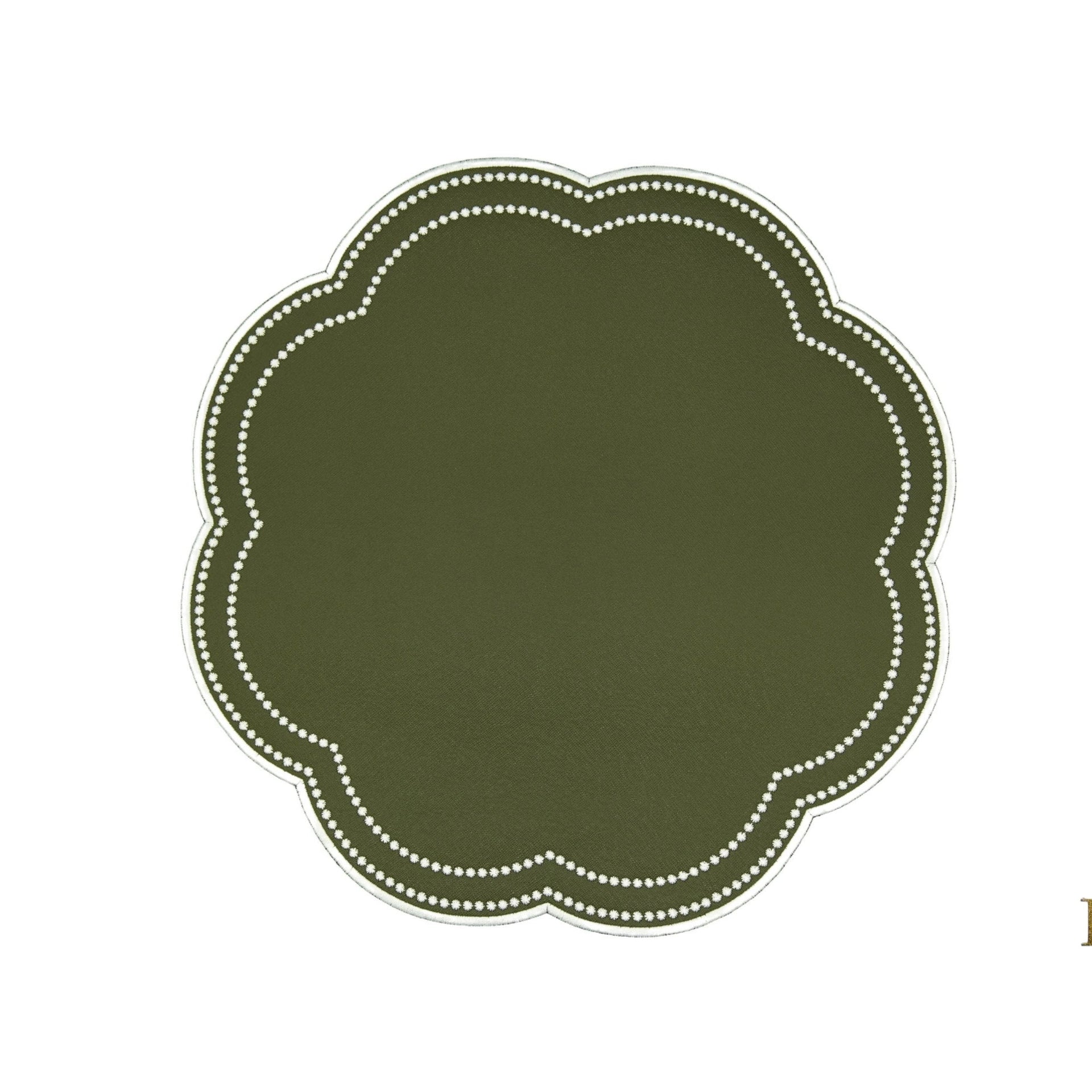 NURTURE GREEN SCALLOPED FAUX LEATHER PLACEMAT (Set Of 4)