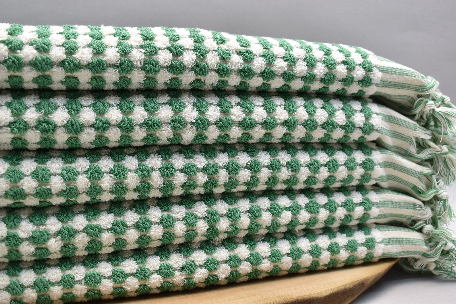 Bubble Green Terry Hand Towel