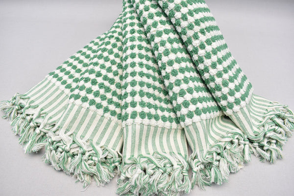 Bubble Green Terry Hand Towel