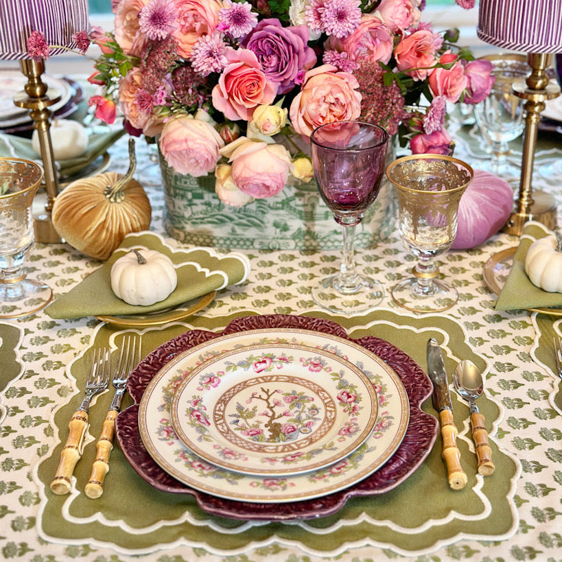 SPRING TABLE DECOR – ELARA GREEN RECTANGLE FABRIC PLACEMAT & NAPKIN SET