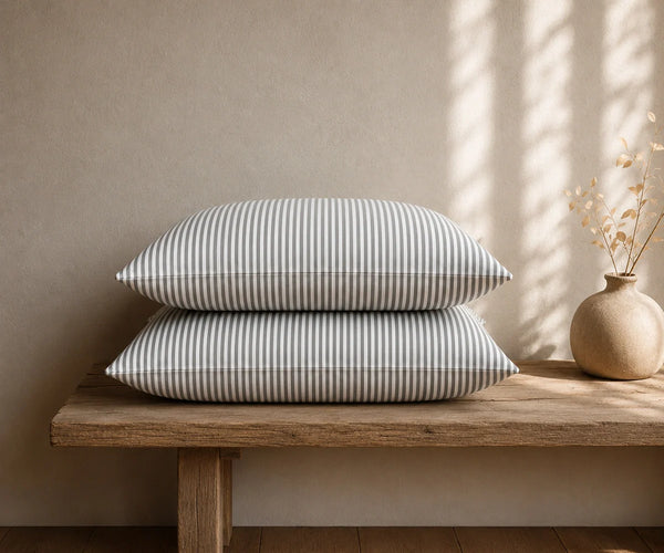 Striped Pillow cases - Grey
