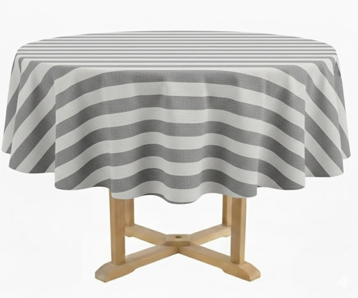 Striped Tablecloth Round - Cabana