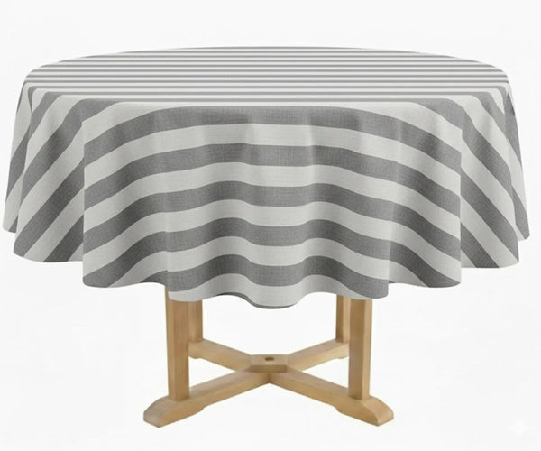 Striped Tablecloth Round - Cabana