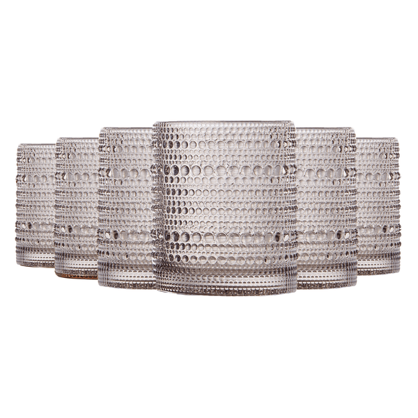 Tonal Hobnail Lowball Glassware, Set of 6