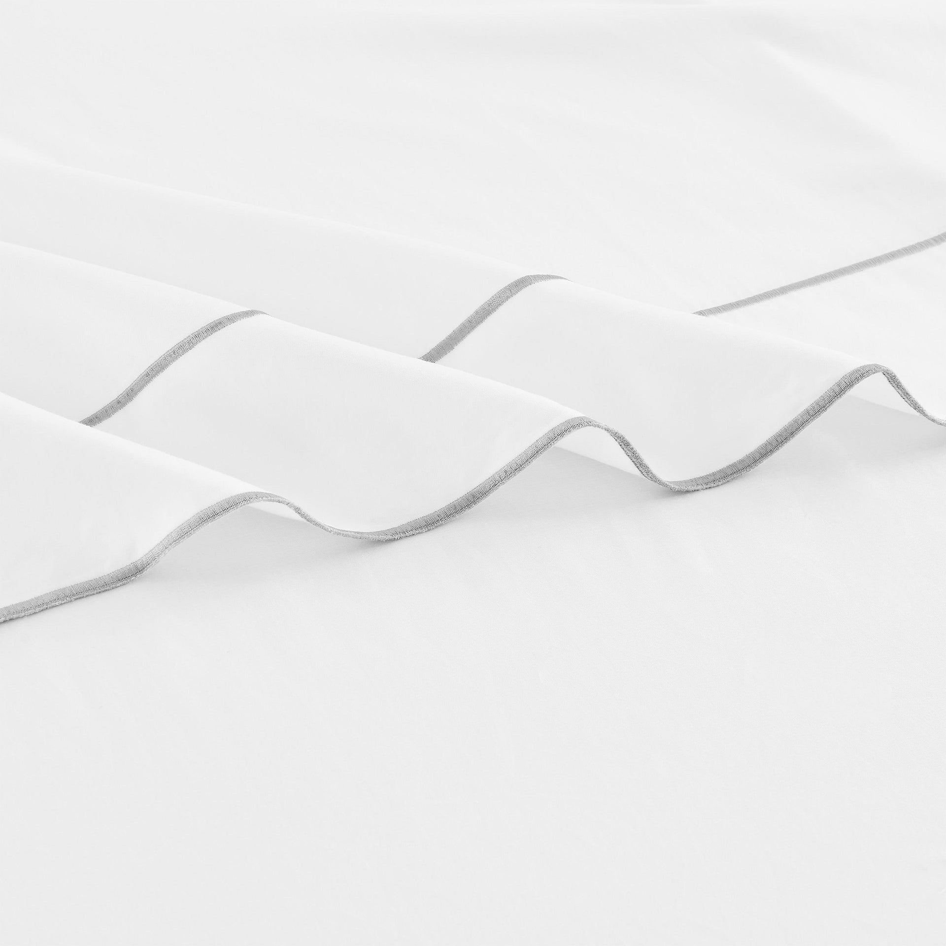 600 Thread Count Framed Sateen Embroidered Cotton Pillowcase Pair