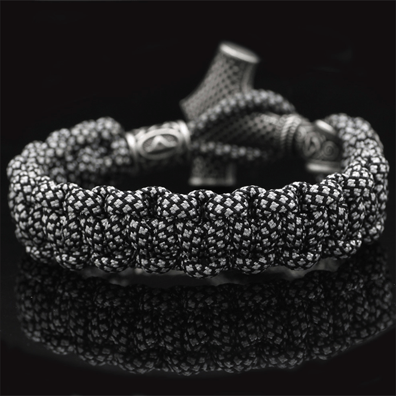 Thor's Hammer Braided Rope Viking Bracelet