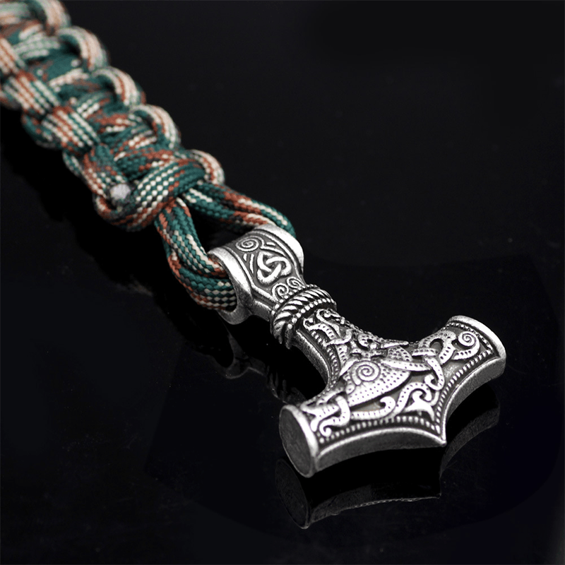 Thor's Hammer Braided Rope Viking Bracelet