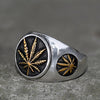 Hemp Leaf Stainless Steel Ring - 5