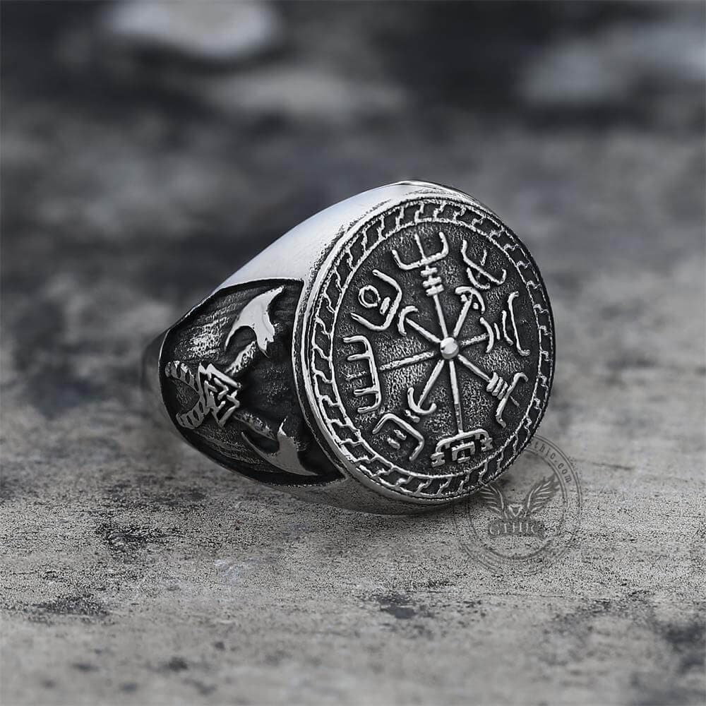 Viking Compass Vegvisir Stainless Steel Ring