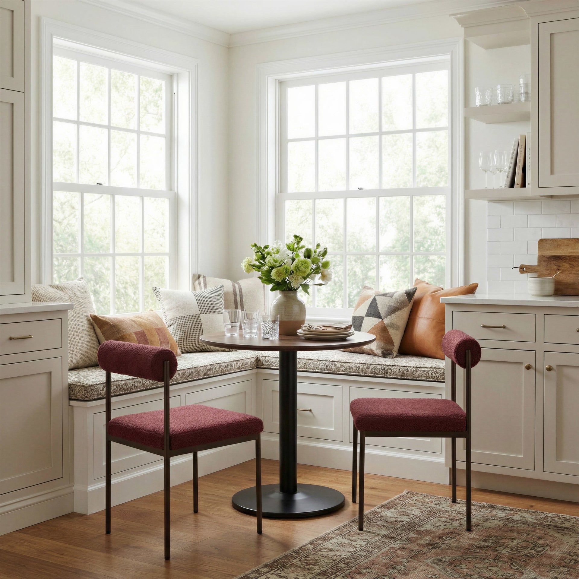 Livorno Dining Chair Red & Bronze