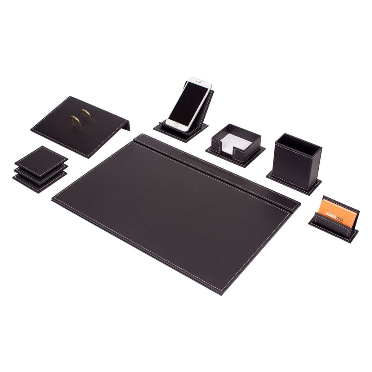 MOOG Luxury Desk Set-9 Accessories- White - 9 PCS