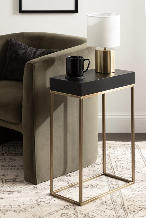 Karlsen Wood and Metal Slim Side Table