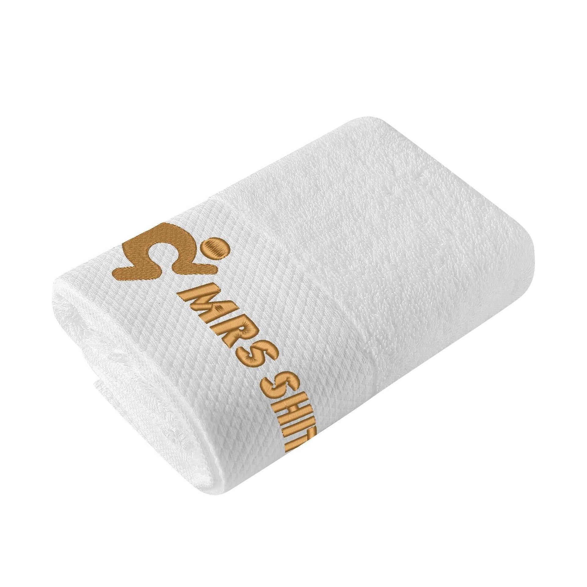 Gym Towel - Embroidered - Mrs Shit - Gold Logo