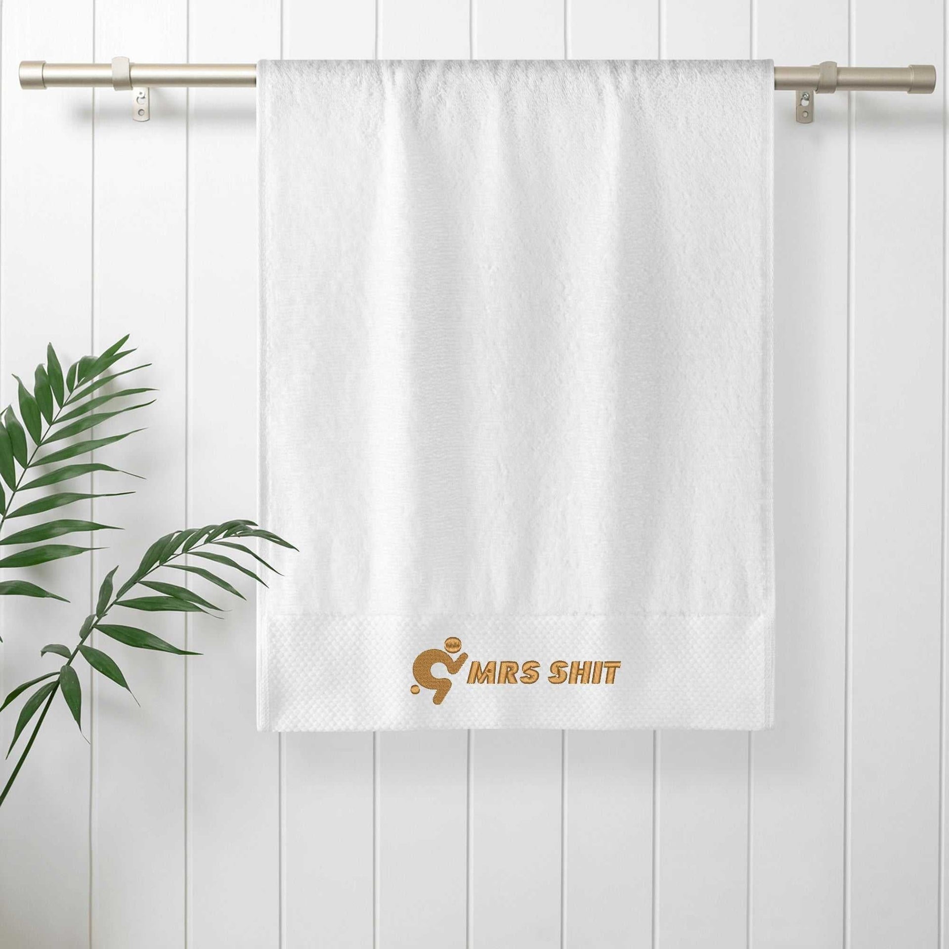 Gym Towel - Embroidered - Mrs Shit - Gold Logo