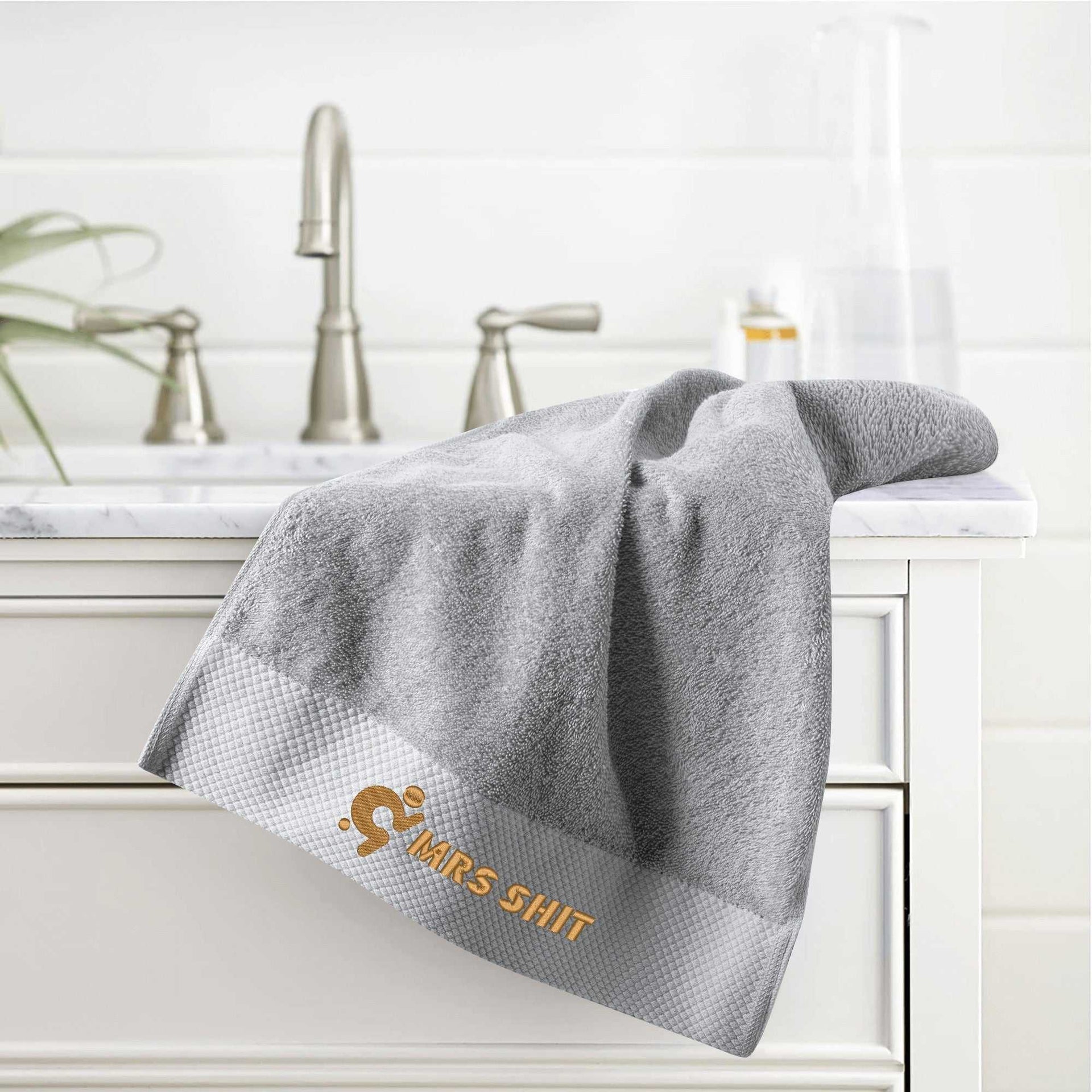 Gym Towel - Embroidered - Mrs Shit - Gold Logo