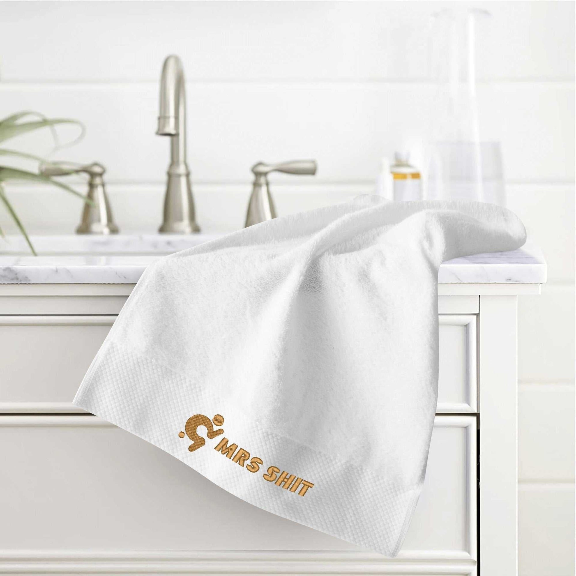 Gym Towel - Embroidered - Mrs Shit - Gold Logo
