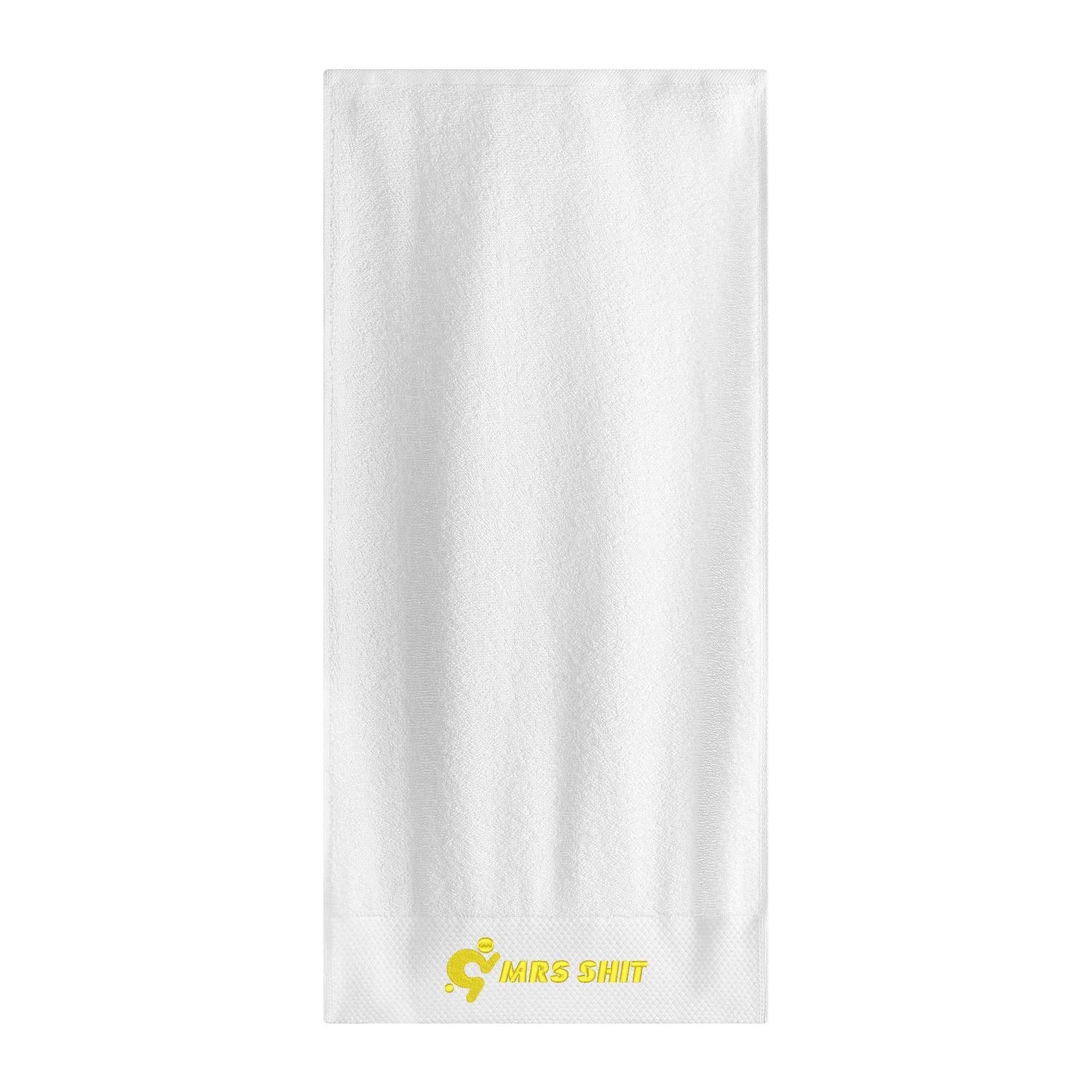 Gym Towel - Embroidered - Mrs Shit - Yellow Logo