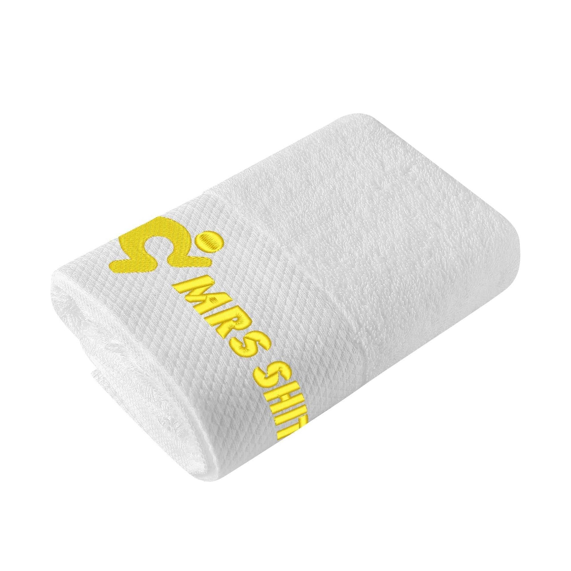Gym Towel - Embroidered - Mrs Shit - Yellow Logo