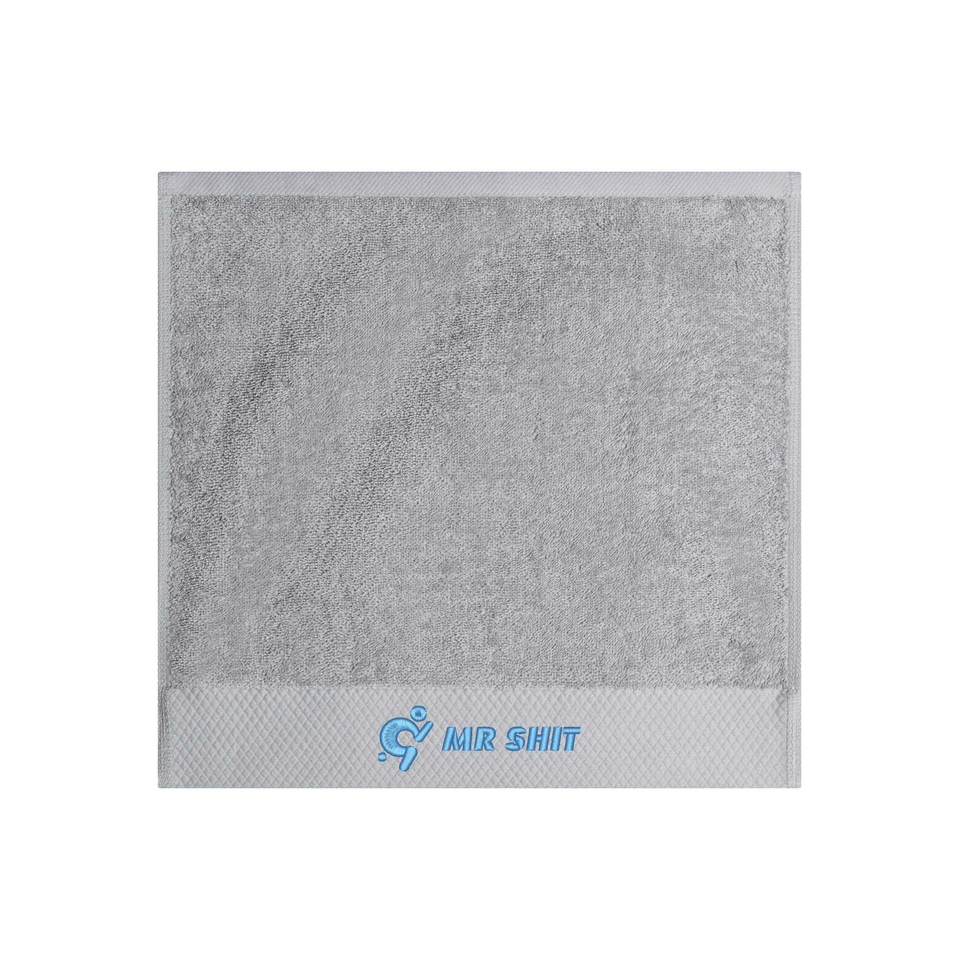 Gym Towels - Square Embroidered - Mr Shit - Light Blue Logo