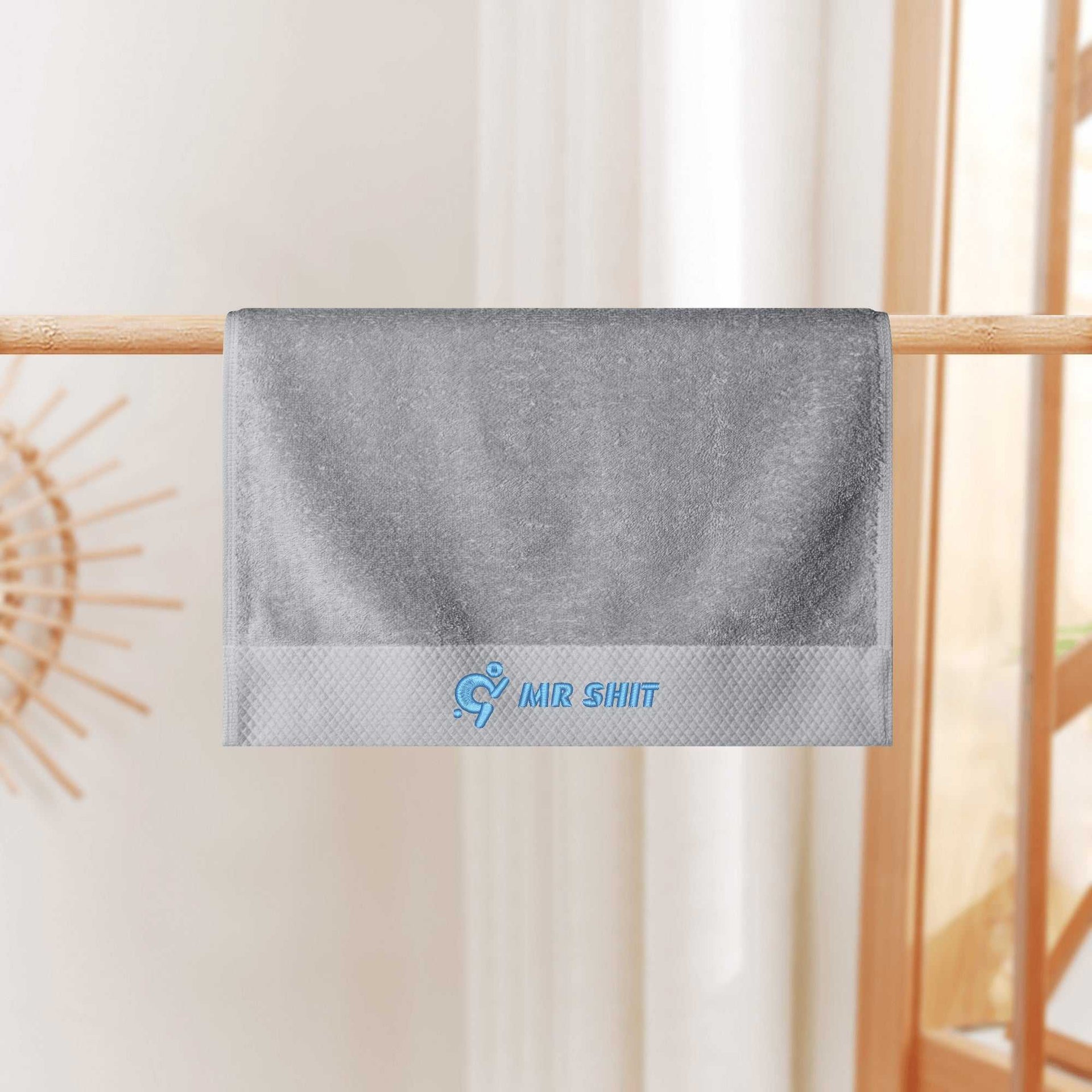 Gym Towels - Square Embroidered - Mr Shit - Light Blue Logo