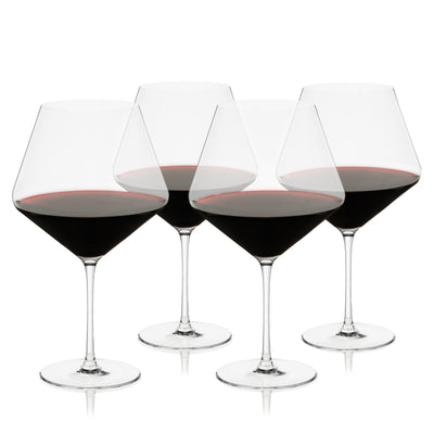 Liminal Burgundy Wine Glasses, Set of 4