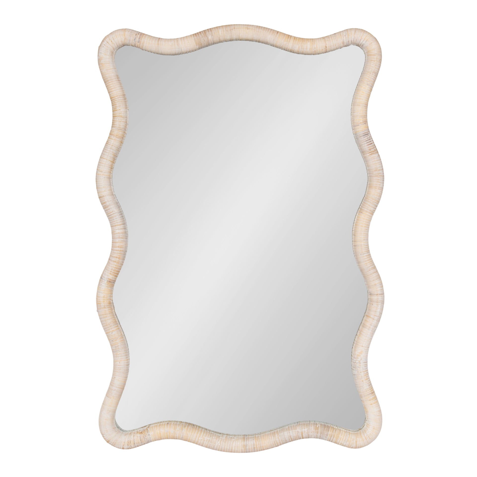 Rahfy Rattan Rectangle Scallop Mirror