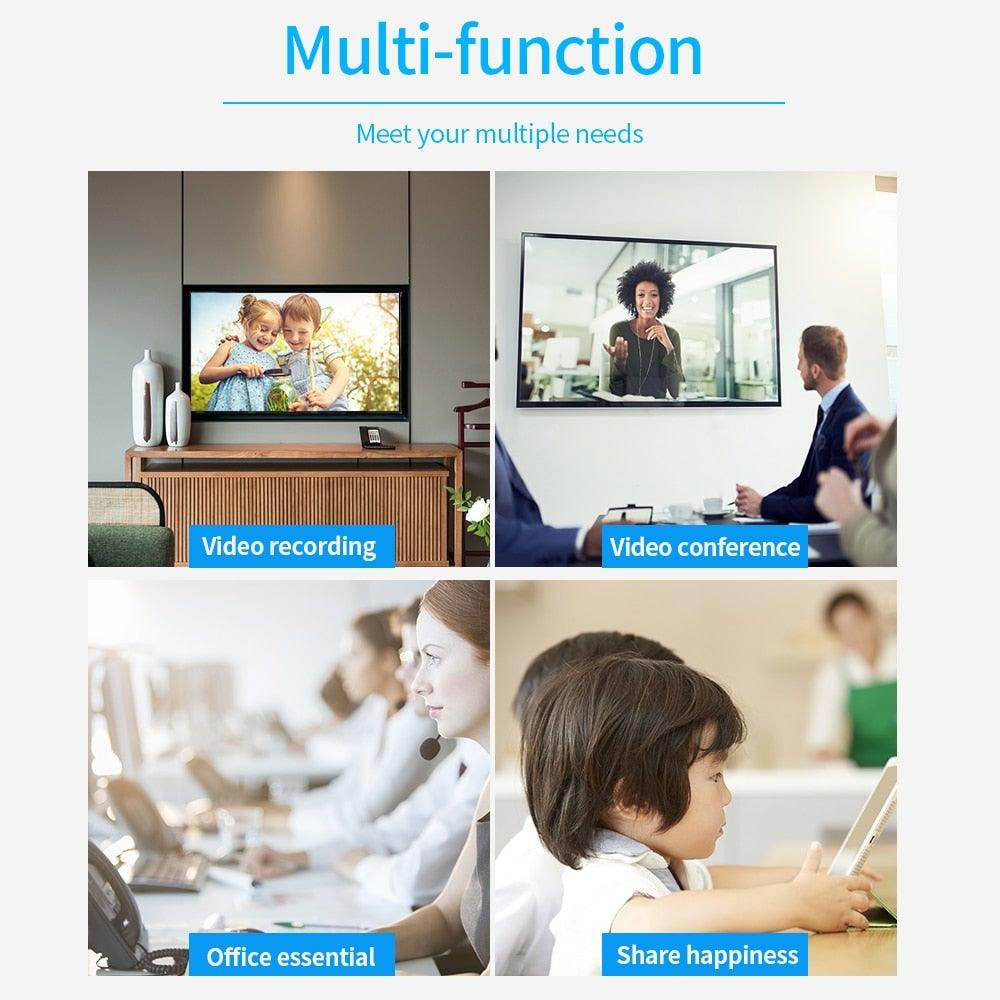 H800 Full HD Video Webcam 1080P HD Camera USB Webcam Focus Night Vision Computer Web Camera with Built in Microphone For Video Conferencing Recording and Streaming