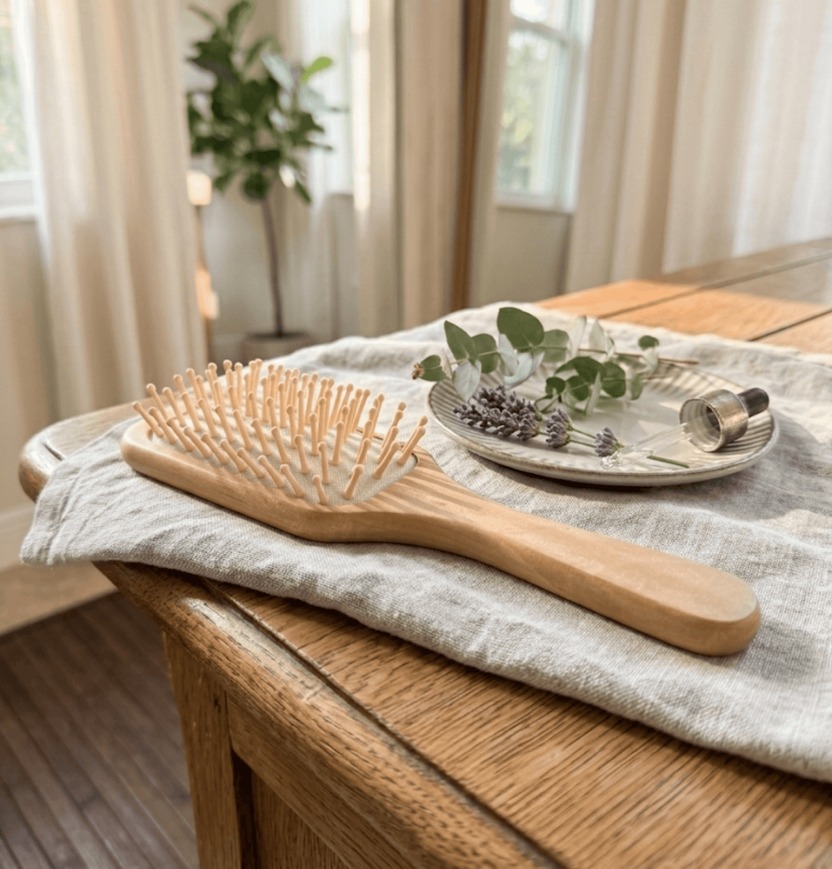 Natural Wooden Detangling Hair Brush