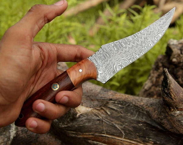 Halcyon Field Dressing Knife with Rosewood & Olivewood Handle - Gifts for You 'n Me