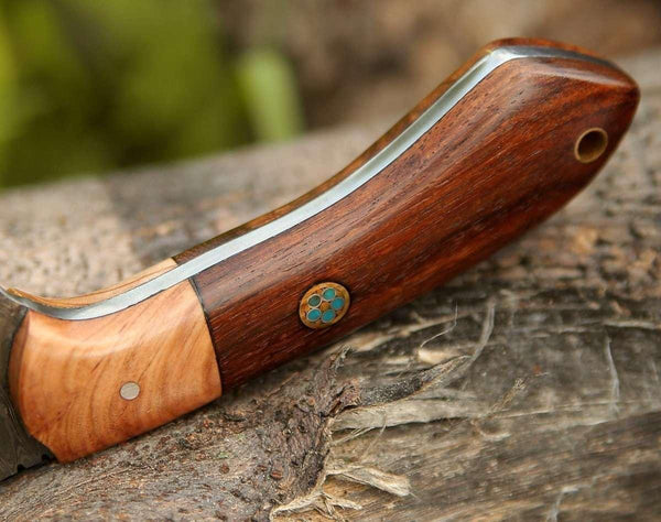 Halcyon Field Dressing Knife with Rosewood & Olivewood Handle - Gifts for You 'n Me