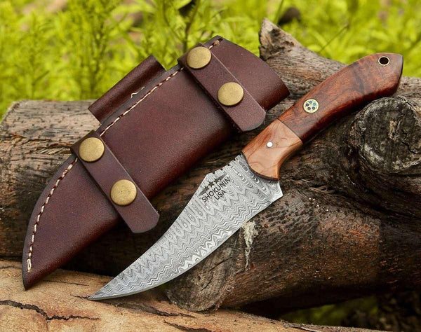 Halcyon Field Dressing Knife with Rosewood & Olivewood Handle - Gifts for You 'n Me