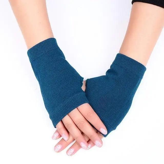 Half Finger Gloves For Women Stylish Winter Soft Warm Wool Knitting Arm Gloves Soft Warm Winter Gloves For Women Knit Arm Warmer Fingerless Gloves Knitted Long Mitten Women Thumb Hole Gloves